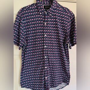 Bonobos‎ Slim Fit Bird Print Men’s M Short Sleeve Button Down Shirt